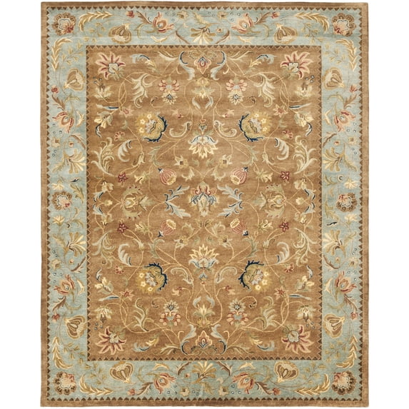 SAFAVIEH Bergama Michayla Traditional Wool Area Rug, Brown/Blue, 9'6" x 13'6"