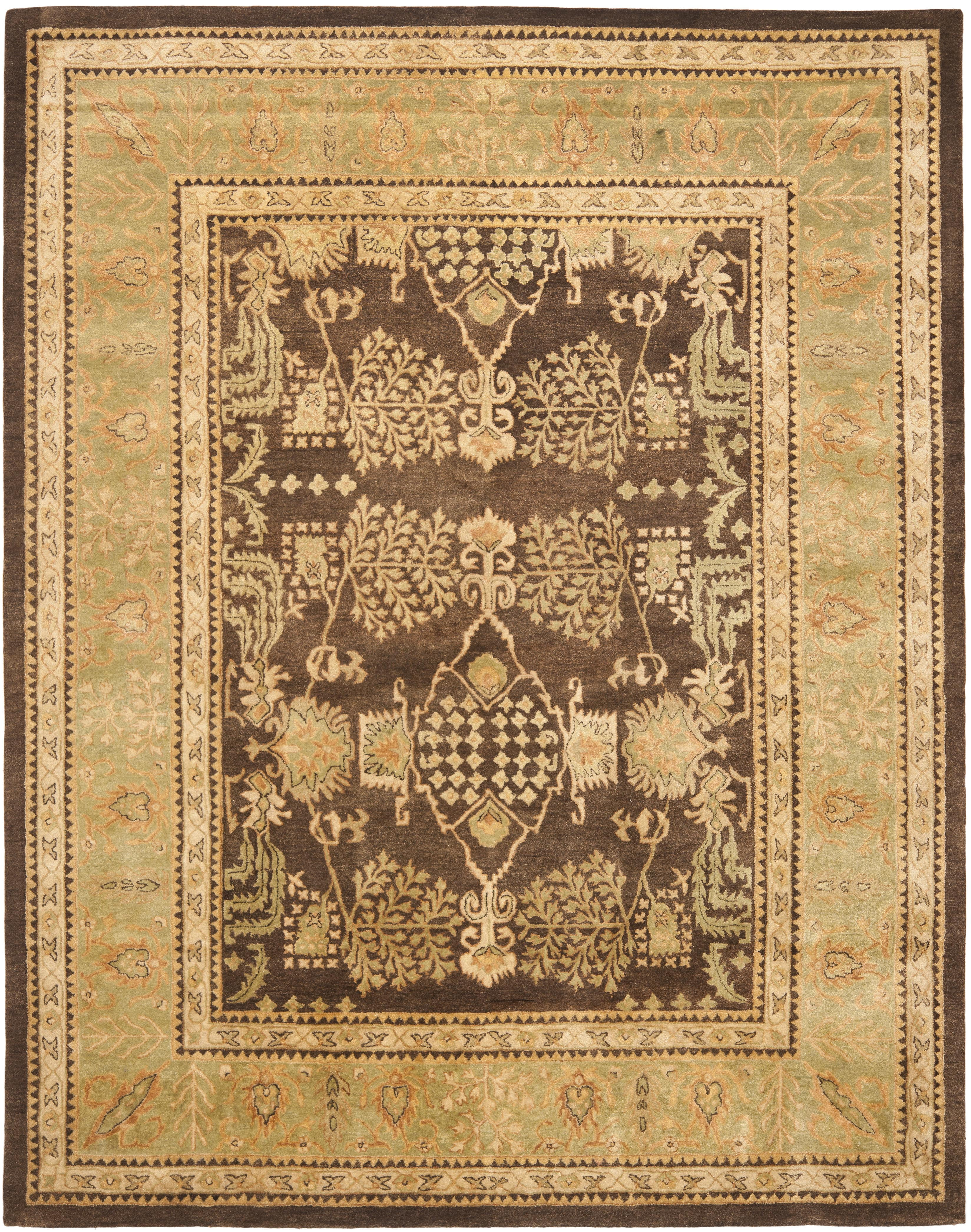 SAFAVIEH Bergama Tarah Oriental Wool Area Rug, Brown/Green, 9'6" x 13'6"