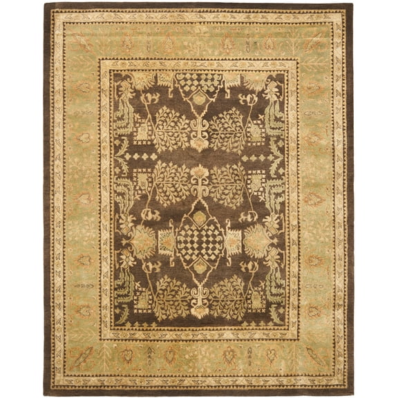 SAFAVIEH Bergama Tarah Oriental Wool Area Rug, Brown/Green, 9' x 12'
