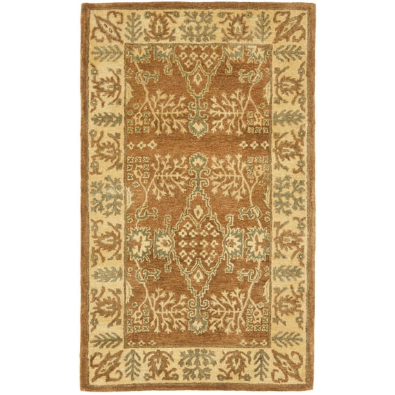 SAFAVIEH Bergama Tarah Traditional Wool Area Rug, Light Brown/Beige, 3' x 5'