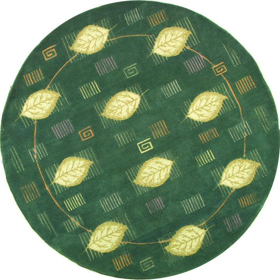 SAFAVIEH Berkley Beulah Floral Wool Area Rug, Blue, 5' x 5' Round
