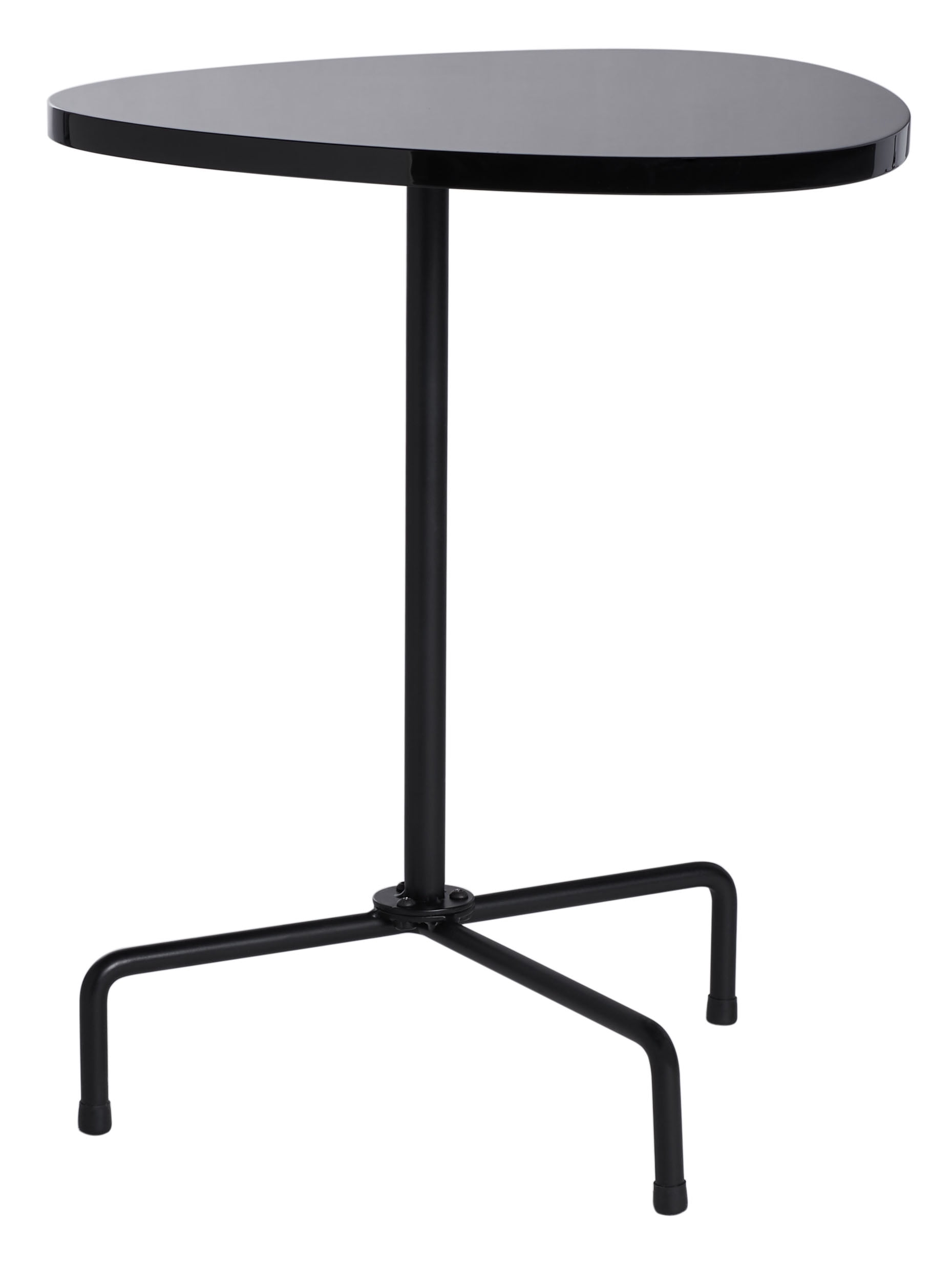 Berlin 21" Black Lacquer Wood and Metal Tripod Side Table