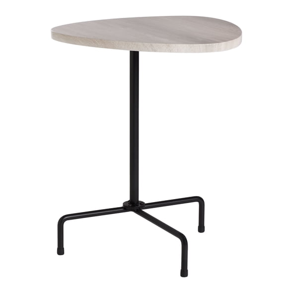 SAFAVIEH Berlin Tripod Guitar Pick Style Side Table, Light Grey Oak