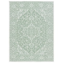 SAFAVIEH Bermuda Albert Abstract Indoor/Outdoor Area Rug, Green/Ivory, 8' x 10'