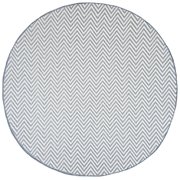 SAFAVIEH Machine Washable Rug Indoor/Outdoor Bermuda Collection - Bermuda Amina Geometric Chevron Indoor/Outdoor Area Rug Light Blue/Cream, 6'7" x 6'7" Round