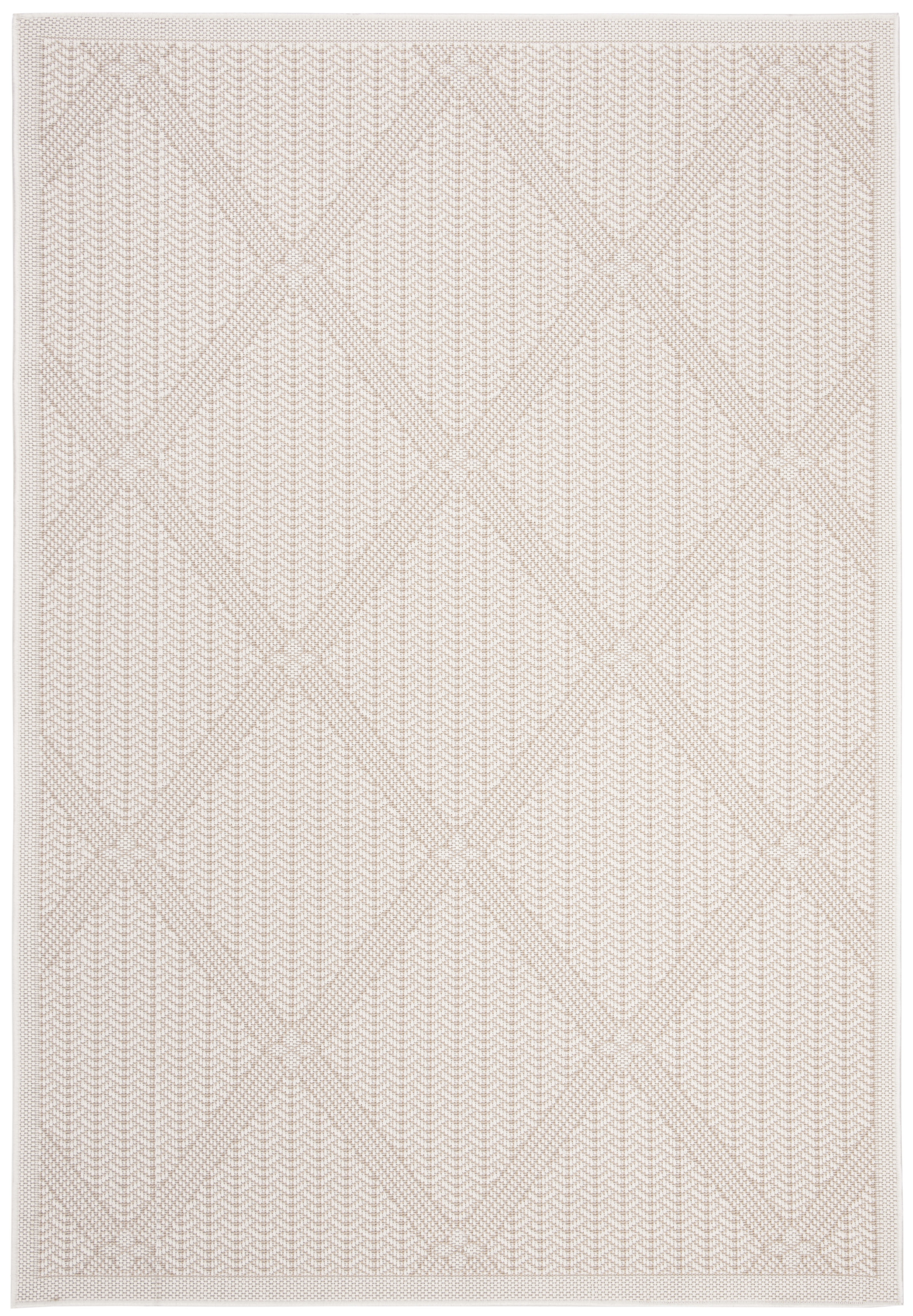 Cream Beige Geometric Synthetic Indoor Outdoor Area Rug