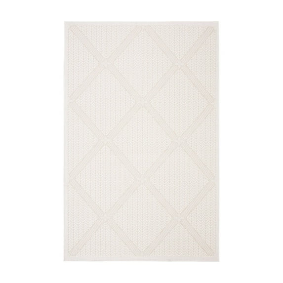 SAFAVIEH Machine Washable Rug Indoor/Outdoor Bermuda Collection - Bermuda Carleen Geometric Indoor/Outdoor Runner Rug, Cream/Beige, 2' x 8'