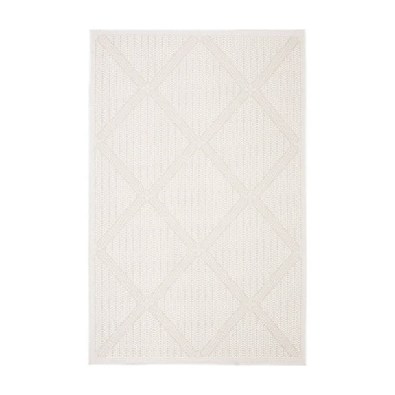 SAFAVIEH Machine Washable Rug Indoor/Outdoor Bermuda Collection - Bermuda Carleen Geometric Indoor/Outdoor Runner Rug, Cream/Beige, 2' x 8'