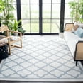 thumbnail image 1 of SAFAVIEH Machine Washable Rug Indoor/Outdoor Bermuda Collection - Bermuda Corie Geometric Quatrefoil Indoor/Outdoor Runner Rug Ivory/Light Blue, 2' x 8', 1 of 10
