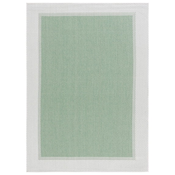 SAFAVIEH Machine Washable Rug Indoor/Outdoor Bermuda Collection - Bermuda David Plaid Indoor/Outdoor Runner Rug, Green/Ivory, 2' x 8'