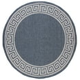 thumbnail image 1 of SAFAVIEH Machine Washable Rug Indoor/Outdoor Bermuda Collection - Bermuda Isidora Geometric Machine Washable Indoor/Outdoor Area Rug, Dark Blue/Ivory, 5'3" x 5'3" Round, 1 of 7