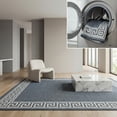 thumbnail image 1 of SAFAVIEH Machine Washable Rug Indoor/Outdoor Bermuda Collection - Bermuda Isidora Geometric Machine Washable Indoor/Outdoor Area Rug, Dark Blue/Ivory, 8' x 8' Square, 1 of 11