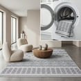 thumbnail image 1 of SAFAVIEH Machine Washable Rug Indoor/Outdoor Bermuda Collection - Bermuda Jacinth Geometric Machine Washable Indoor/Outdoor Area Rug, Cream/Navy, 2' x 4', 1 of 12