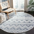 thumbnail image 1 of SAFAVIEH Machine Washable Rug Indoor/Outdoor Bermuda Collection - Bermuda Jacinth Geometric Machine Washable Indoor/Outdoor Area Rug, Cream/Navy, 6'7" x 6'7" Round, 1 of 7