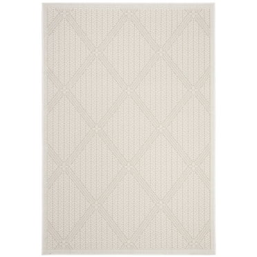 SAFAVIEH Bermuda Julijana Geometric Diamonds Indoor/Outdoor Area Rug Cream/Beige, 4' x 6'
