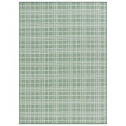 SAFAVIEH Machine Washable Rug Indoor/Outdoor Bermuda Collection - Bermuda Kestrel Plaid Indoor/Outdoor Runner Rug, Green/Ivory, 2' x 8'