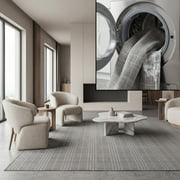 SAFAVIEH Machine Washable Rug Indoor/Outdoor Bermuda Collection - Bermuda Lavern Geometric Machine Washable Indoor/Outdoor Area Rug, Grey, 8' x 10'