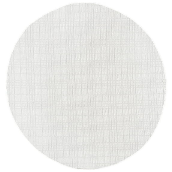 SAFAVIEH Machine Washable Rug Indoor/Outdoor Bermuda Collection - Bermuda Lavern Geometric Machine Washable Indoor/Outdoor Area Rug, Ivory/Light Grey, 5'3" x 5'3" Round