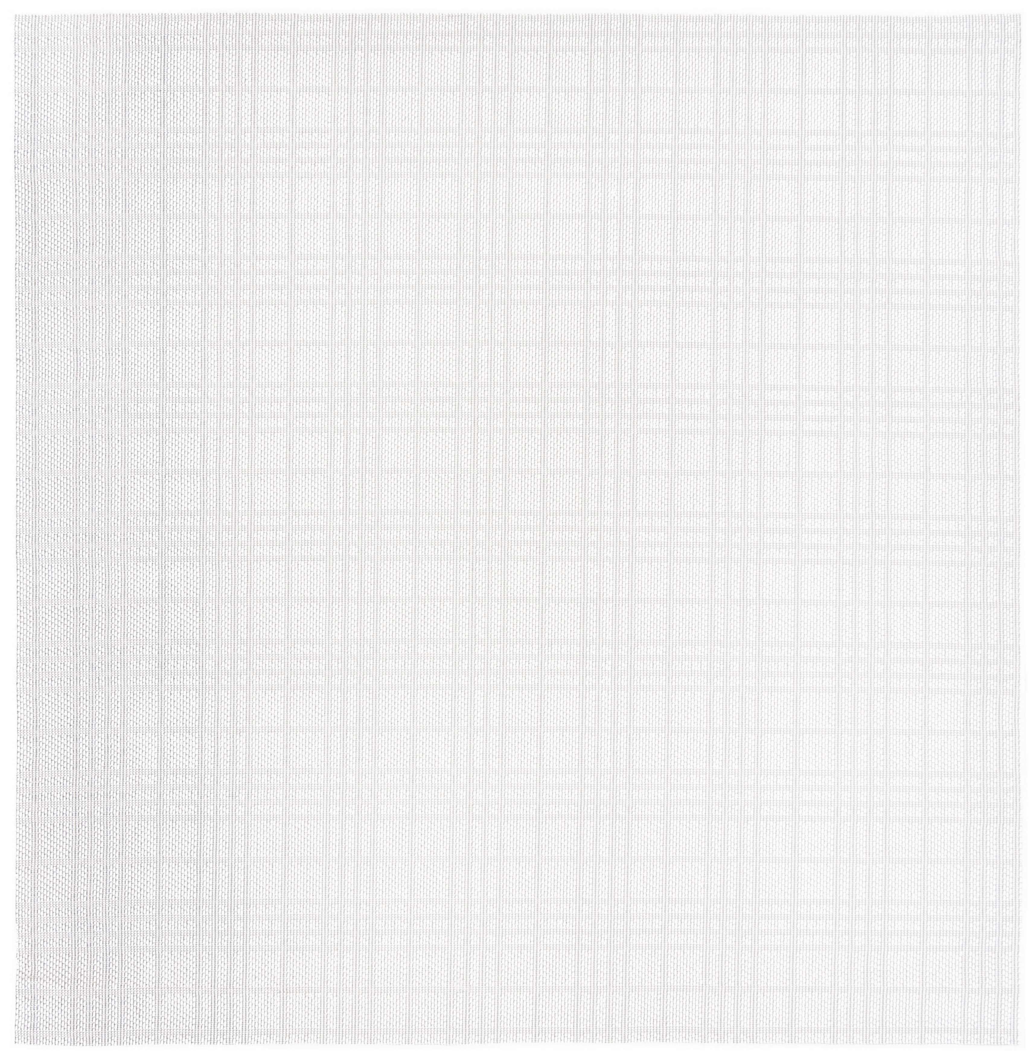 Ivory and Light Grey Square Synthetic Flat Woven Rug