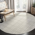 thumbnail image 1 of SAFAVIEH Machine Washable Rug Indoor/Outdoor Bermuda Collection - Bermuda Lavern Geometric Machine Washable Indoor/Outdoor Area Rug, Ivory/Light Grey, 6'7" x 6'7" Round, 1 of 7