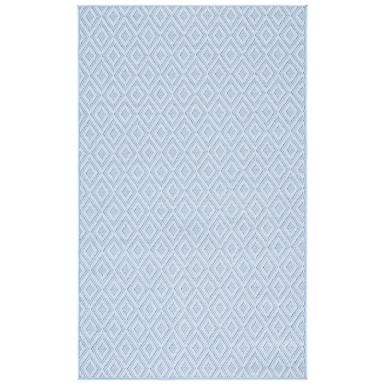 Light Blue Synthetic Flat Woven Rectangular Indoor/Outdoor Rug