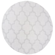 SAFAVIEH Machine Washable Rug Indoor/Outdoor Bermuda Collection - Bermuda Sophie Geometric Machine Washable Indoor/Outdoor Area Rug, Ivory/Light Grey, 8' x 8' Round