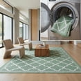 thumbnail image 1 of SAFAVIEH Machine Washable Rug Indoor/Outdoor Bermuda Collection - Bermuda Tamaya Geometric Machine Washable Indoor/Outdoor Area Rug, Green/Ivory, 5'3" x 7'6", 1 of 12