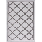 SAFAVIEH Machine Washable Rug Indoor/Outdoor Bermuda Collection - Bermuda Tamaya Geometric Machine Washable Indoor/Outdoor Area Rug, Grey/Brown, 6'7" x 9'2"