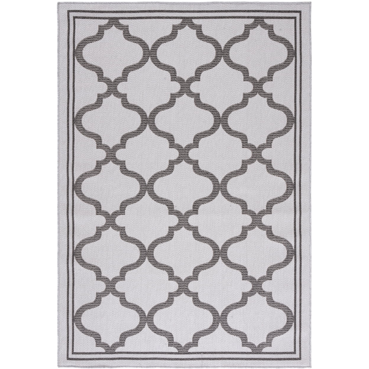 Grey and Brown Geometric Synthetic 8' x 10' Washable Area Rug