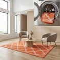 thumbnail image 1 of SAFAVIEH Machine Washable Rug Indoor/Outdoor Bermuda Collection - Bermuda Tamaya Geometric Machine Washable Indoor/Outdoor Area Rug, Rust/Ivory, 6'7" x 9'2", 1 of 10