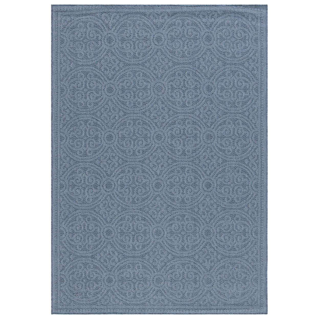 SAFAVIEH Machine Washable Rug Indoor/Outdoor Bermuda Collection - Bermuda Terrance Geometric Indoor/Outdoor Runner Rug, Navy, 2' x 8'