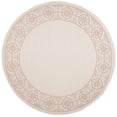 thumbnail image 1 of SAFAVIEH Machine Washable Rug Indoor/Outdoor Bermuda Collection - Bermuda Zoey Floral Bordered Indoor/Outdoor Area Rug Ivory/Beige, 6'7" x 6'7" Round, 1 of 5