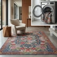 thumbnail image 1 of SAFAVIEH Besarabian Evonne Floral Machine Washable Area Rug, Blue/Sage Rust, 6'7" x 6'7" Square, 1 of 10