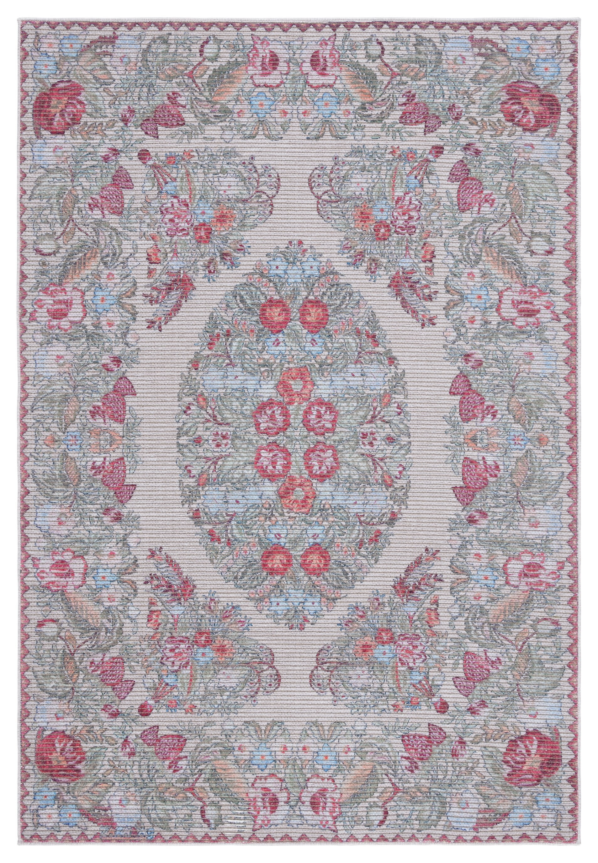 SAFAVIEH Besarabian Jimmy Floral Area Rug, Beige/Sage, 6'7" X 6'7 ...