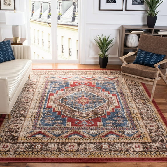 SAFAVIEH Bijar Audra Oriental Area Rug, Royal/Brown, 9' x 12'