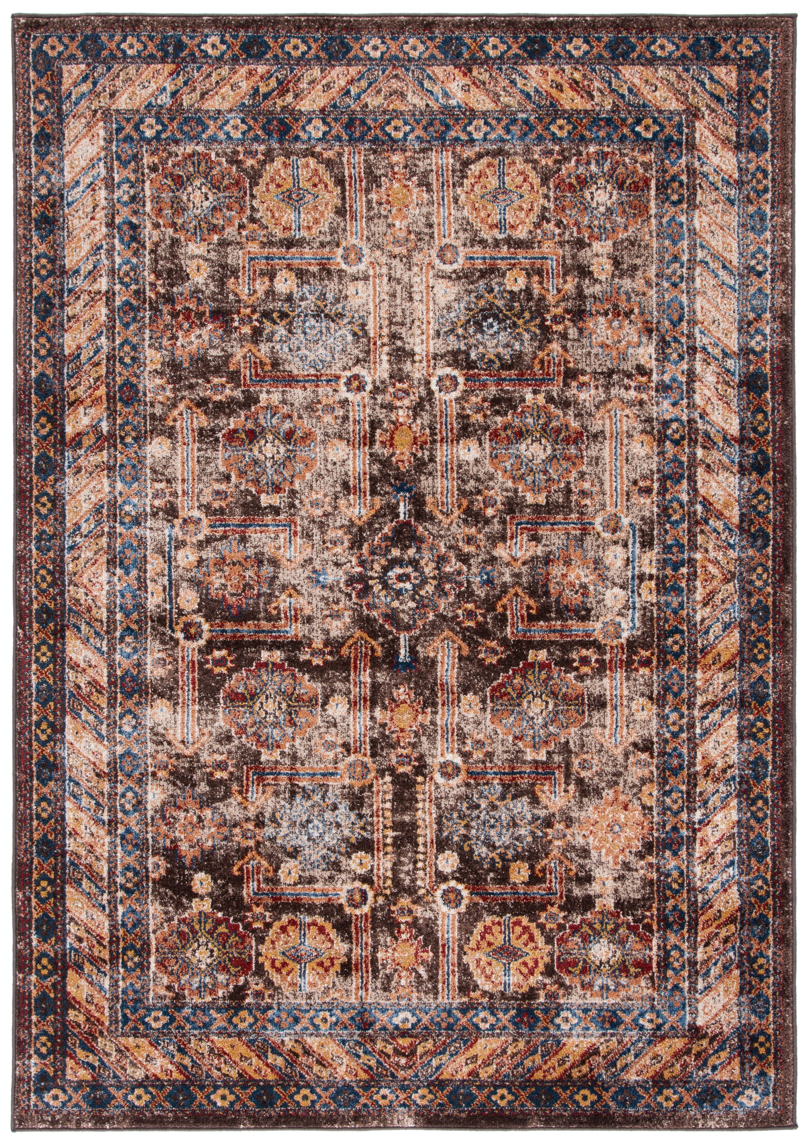 Bijar Brown and Ivory Hand-knotted Synthetic Area Rug