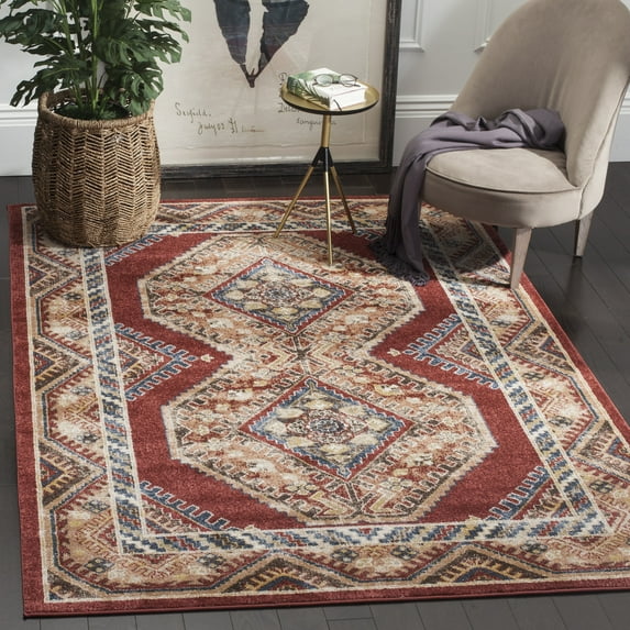 SAFAVIEH Bijar Femie Oriental Area Rug, Red/Rust, 5'3" x 7'6"