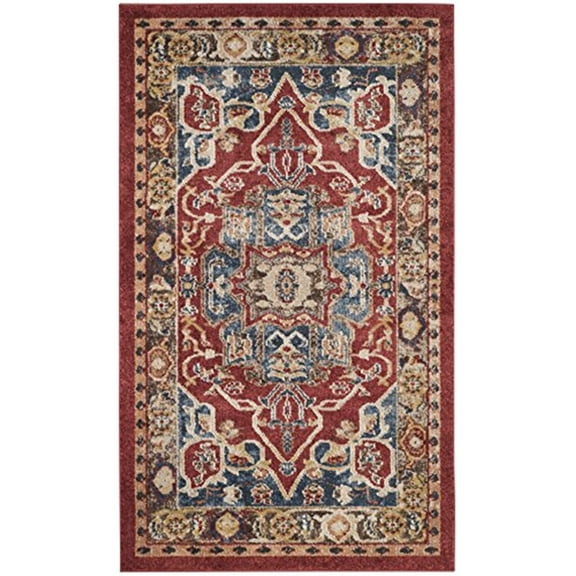 SAFAVIEH Bijar Hester Traditional Area Rug, Red/Royal, 3' x 5'