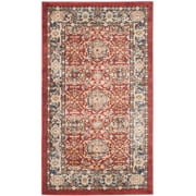 SAFAVIEH Bijar Jace Traditional Area Rug, Red/Royal, 3' x 5'