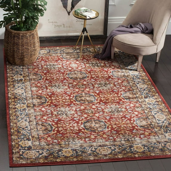 SAFAVIEH Bijar Jake Oriental Area Rug, Red/Royal, 4' x 6'