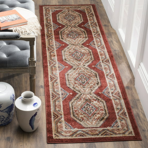 SAFAVIEH Bijar Femie Oriental Runner Rug, Red/Rust, 2'3" x 8'