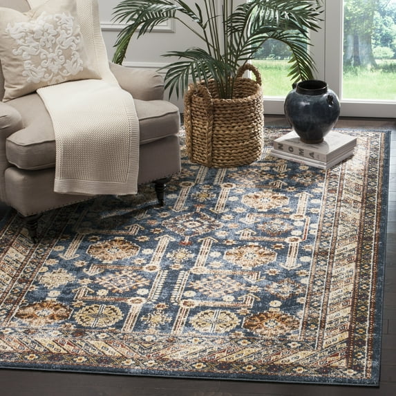 SAFAVIEH Bijar Johann Oriental Area Rug, Royal/Ivory, 5'3" x 7'6"