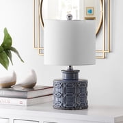 SAFAVIEH Bijou 17 in. Geometric Ceramic Table Lamp, Blue