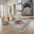 thumbnail image 1 of SAFAVIEH Blair Amyas Traditional Machine Washable Area Rug, 8' x 10', Beige/Navy, 1 of 13