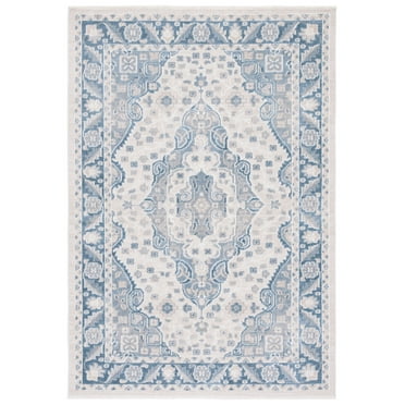 SAFAVIEH Blair Arline Traditional Machine Washable Area Rug, 5'3" x 7'6", Beige/Grey Blue