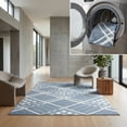 thumbnail image 1 of SAFAVIEH Blair Caiden Geometric Machine Washable Area Rug, 8' x 10', Blue/Ivory, 1 of 13