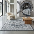 thumbnail image 1 of SAFAVIEH Blair Giovanni Traditional Machine Washable Area Rug, 9' x 12', Beige/Navy, 1 of 13