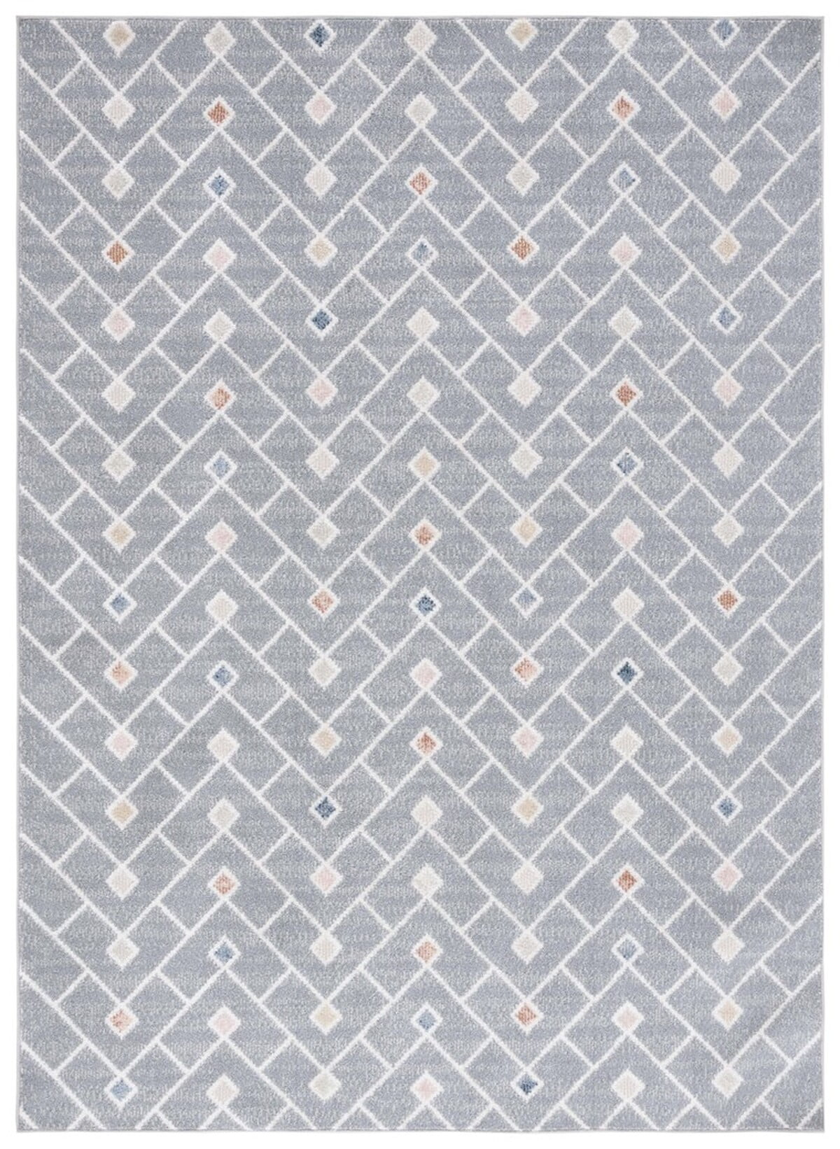 Blair 5'3" x 7'6" Grey Multi Synthetic Washable Non-Slip Area Rug