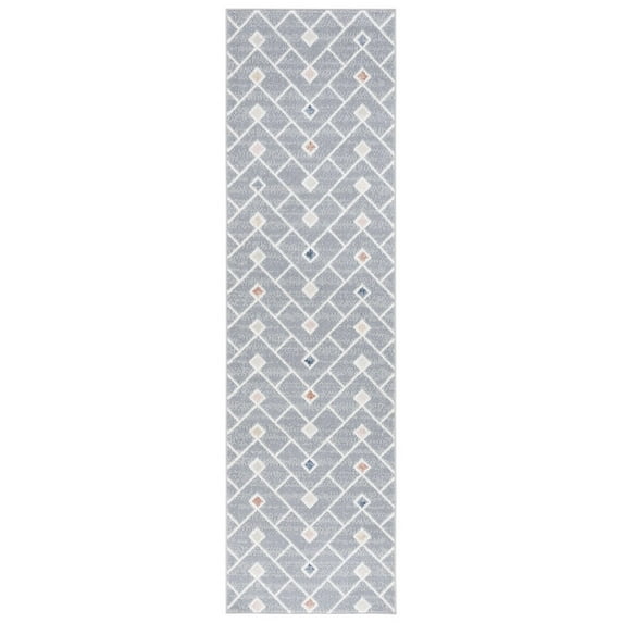SAFAVIEH Blair Marion Geometric Machine Washable Runner, 2'2" x 8', Grey/Multi