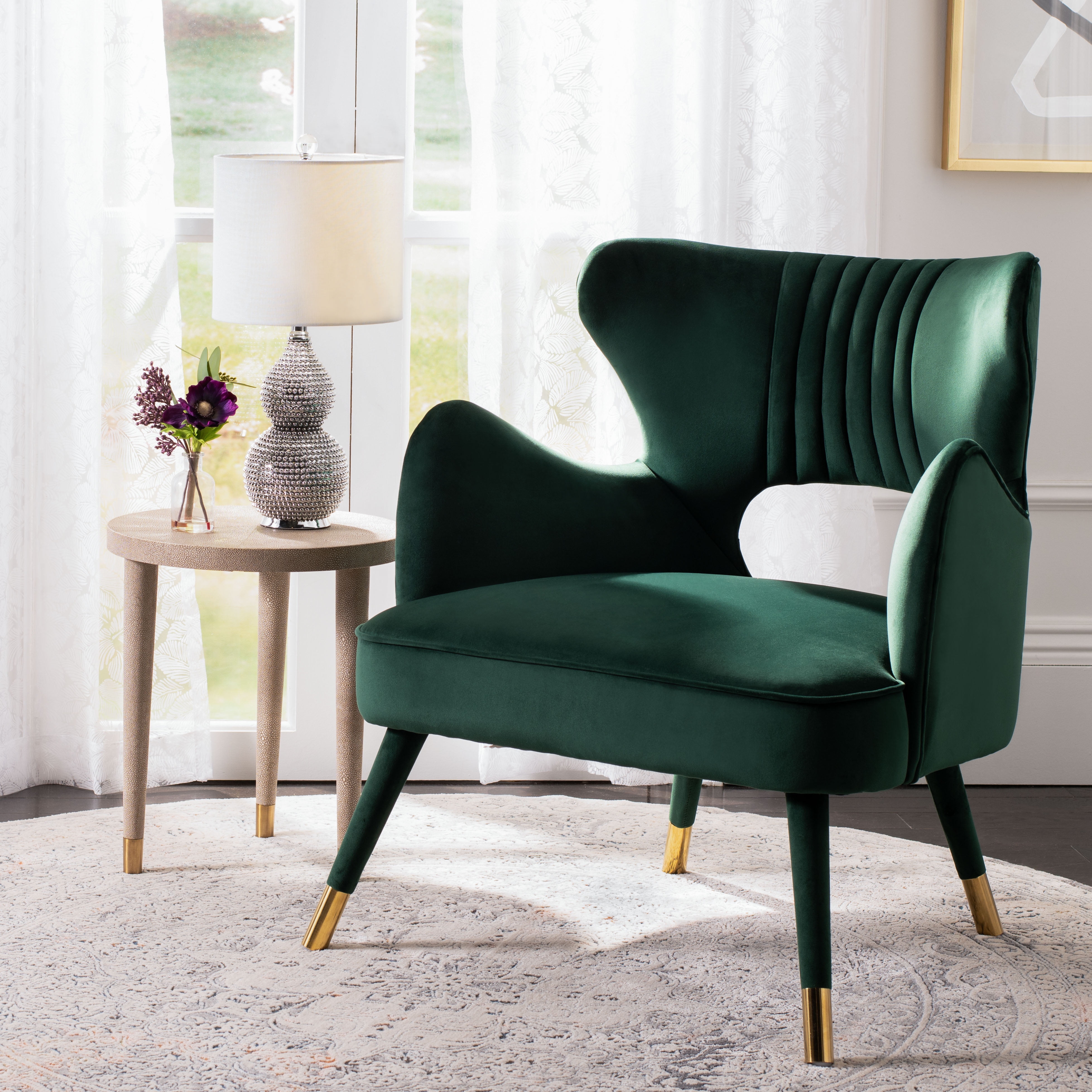 Forest green accent chair discount